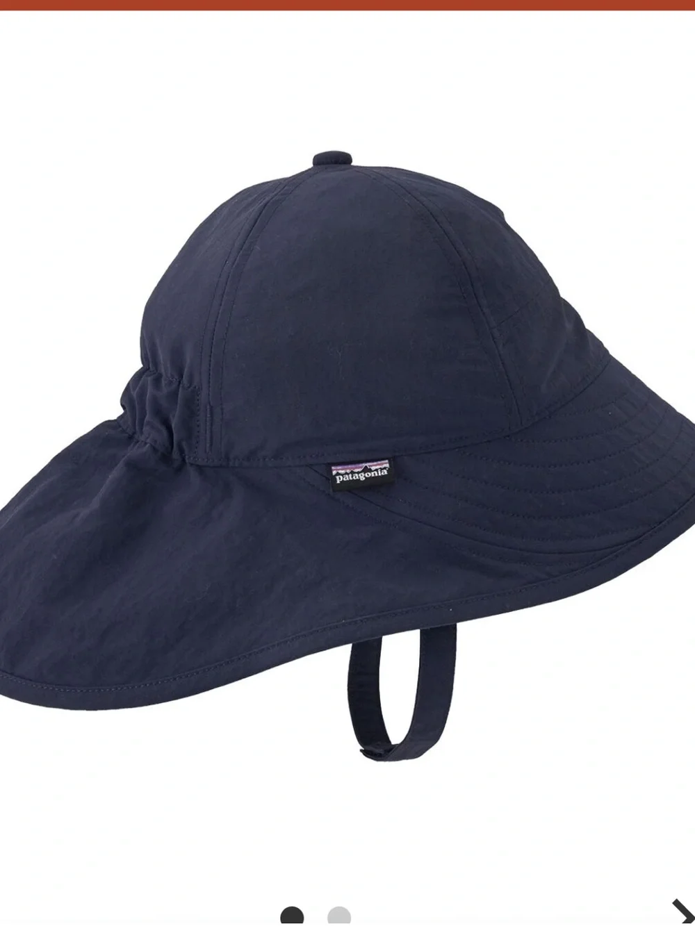 Patagonia Kids Navy Bucket Sun Hat with Chin Strap